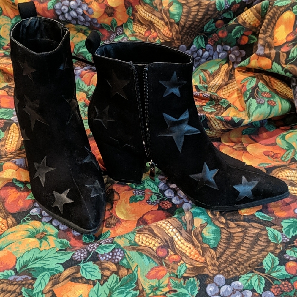 Navy/Black suede booties - Picture 2 of 12